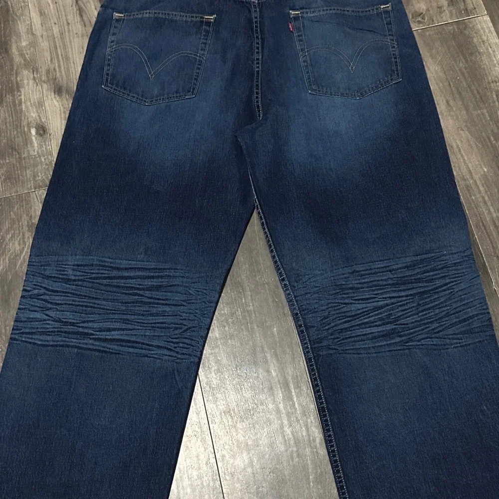 Levis 569 Loose Straight Jeans Mens 38x32(31) Dark Wash Blue Baggy Denim Y2K VTG
